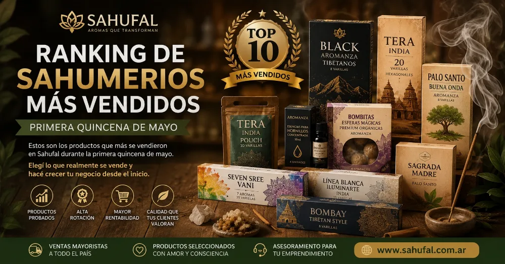 Qué sahumerios vender en 2026: top productos más vendidos en mayo
