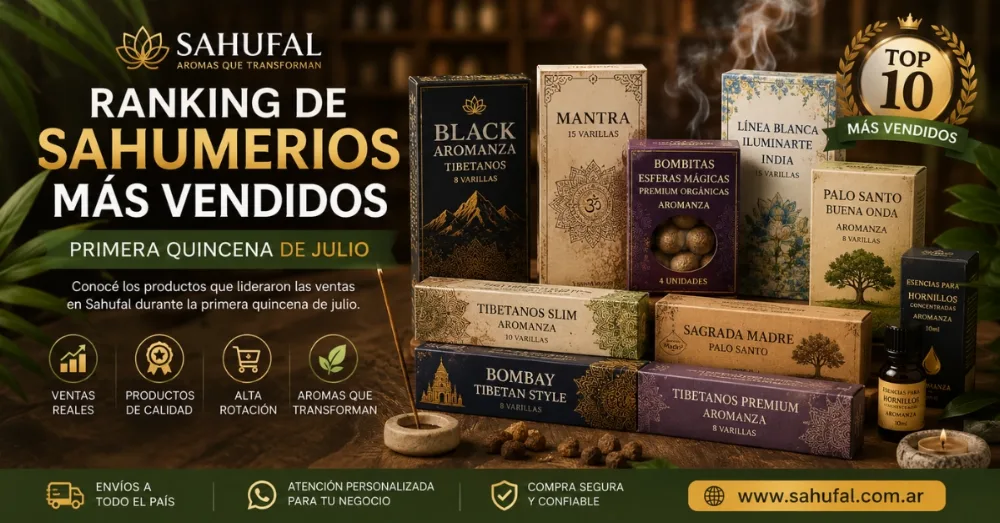 Top 10 sahumerios más vendidos en julio 2026 (basado en ventas reales)
