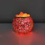 Lámpara Fanal Marmolado con Piedras de Sal del Himalaya