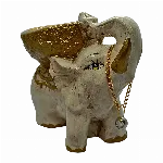 Elefante Sagrado con Cuenco 20 cm Yeso Extra Duro
