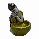 Buda hindú con Cuenco Dorado 16 cm Yeso Extra Duro