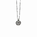 Cadena Acero Blanco con Dije Cubic Micropave Corazón