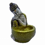 Buda hindú con Cuenco Dorado 16 cm Yeso Extra Duro