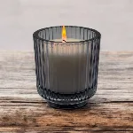 Vela Cera Vegetal Vaso Rayado Aromanza