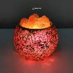 Lámpara Fanal Marmolado con Piedras de Sal del Himalaya