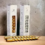 Vela Torneada Mediana 20 cm Caja x 6 unidades Oro - Plata Iluminarte