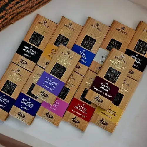 Sahumerios Mini Palo Santo Buena Onda Caja x 8 Varillas Aromanza
