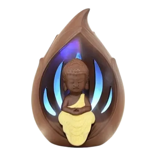 Cascada de Humo Niño Buda con Led 17cm