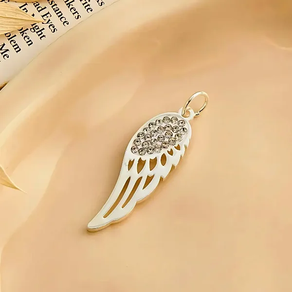 Dije Acero Blanco Alas con Strass