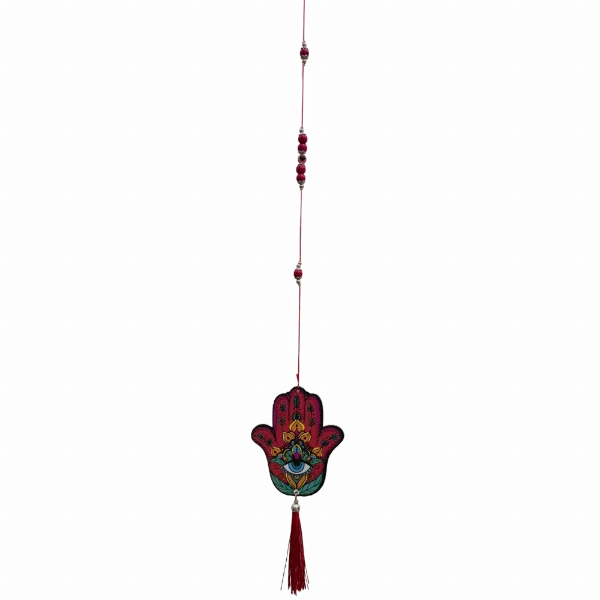 Colgante Mano de Fátima Sticker con borla roja Grande 60cm