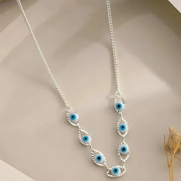 Cadena Acero Blanco con Ojitos