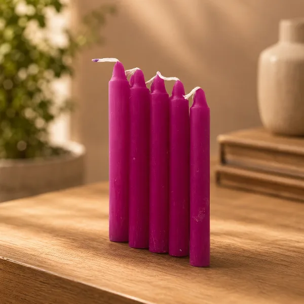 Velas x unidad iluminarte COLOR FUCSIA