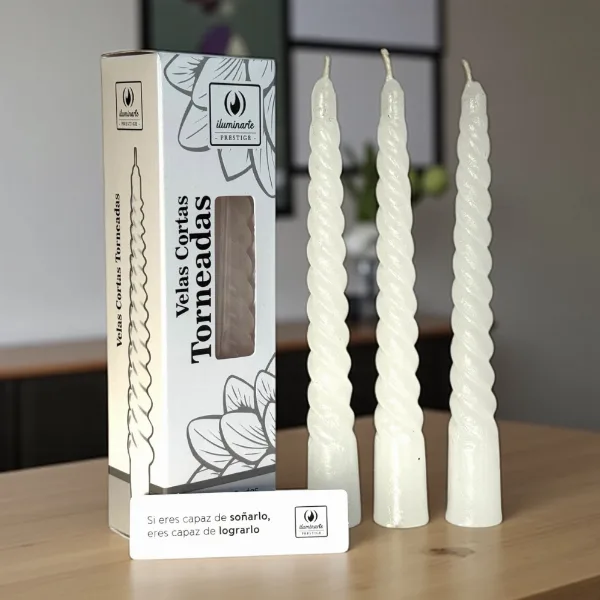 Vela Torneada chica 15 cm Caja x 6 unidades Iluminarte