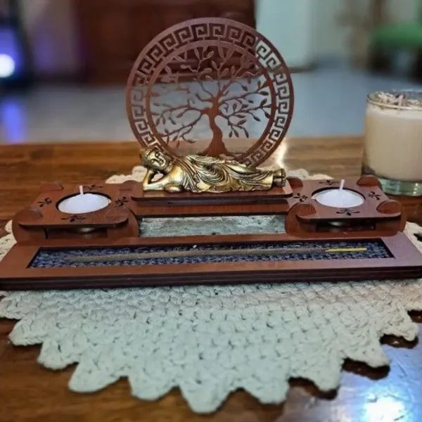 Altar con 2 Velas + Porta Sahumerio