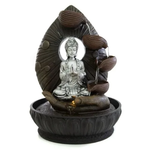 Fuente Buda Orando Sobre Mano con Led 30