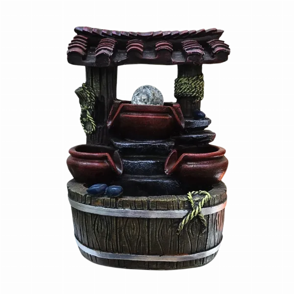 Fuente de Agua Techo con Vasijas y Esfera de Vidrio 26 cm