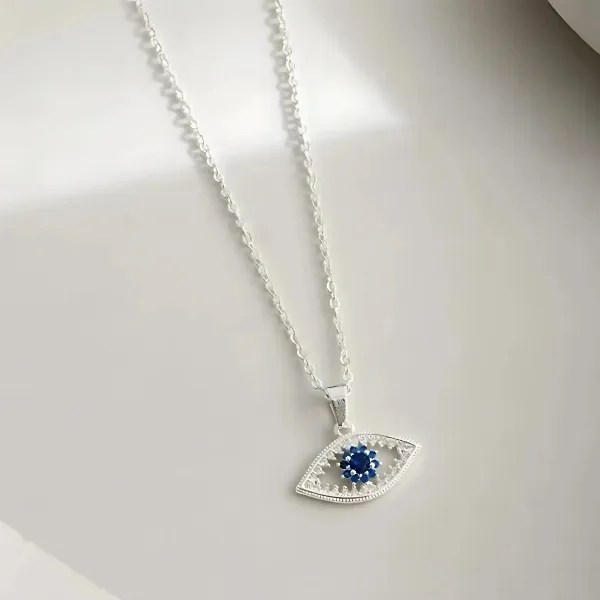 Cadena Acero Blanco con Dije Bronce Micropave Ojito Calado