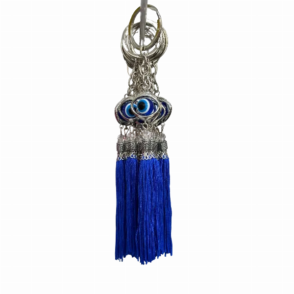 Llavero Ojo Azul con Flecos Largos