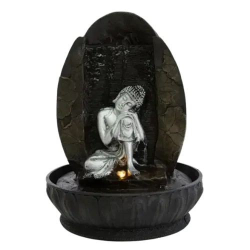 Fuente Buda con Cascada y Luz 30 cm