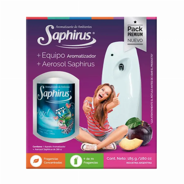 Pack Premium Equipo Aromatizador con Aerosol Saphirus