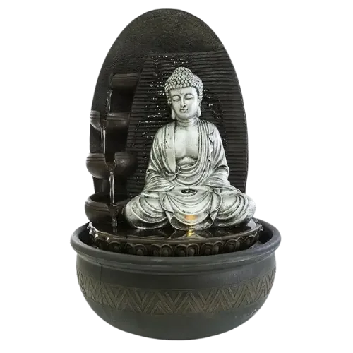 Fuente con Led Redonda Buda 40cm