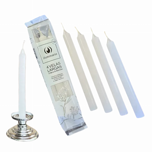 Velas Largas Iluminarte x 4 unidades