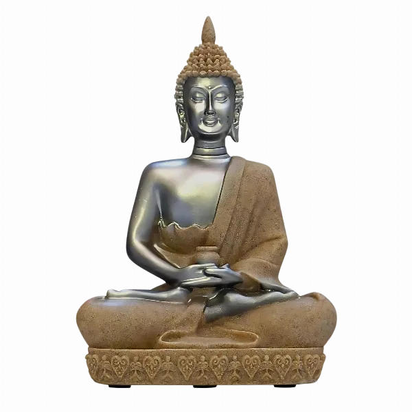 Buda Plateado Manto Arena 21 cm