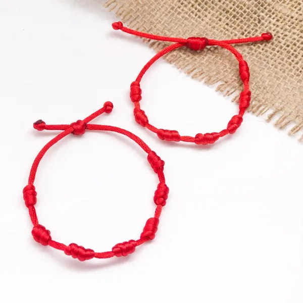 Pulsera Roja 7 Nudos