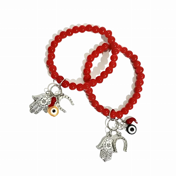 Pulsera Bolita Mediana Roja De La Suerte