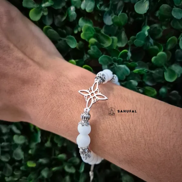 Pulsera Protección Nudo de Bruja Blanca
