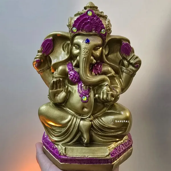 Ganesha Yeso Reforzado Pintada 22 cm