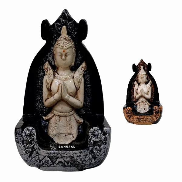 Porta Sahumerio Buda en Oración Yeso Extra Duro 20 cm