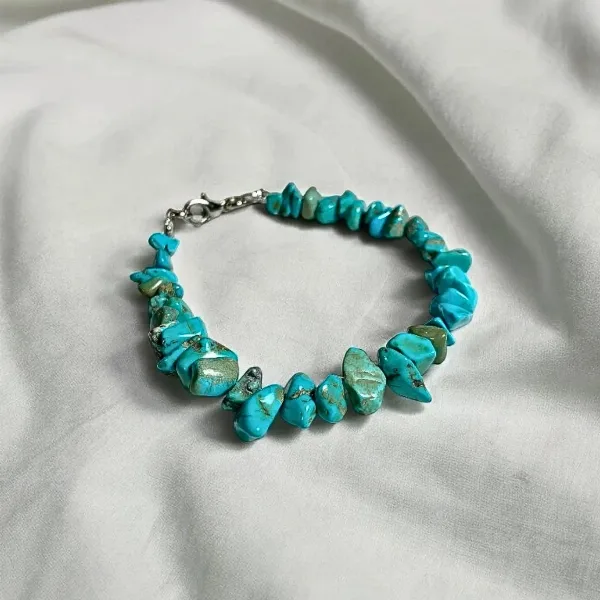 Pulsera Piedra Howlita Turquesa