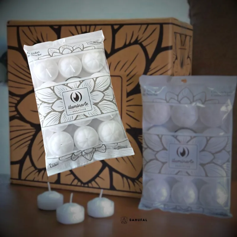 Velas de Noche Blanca Iluminarte x12 unidades