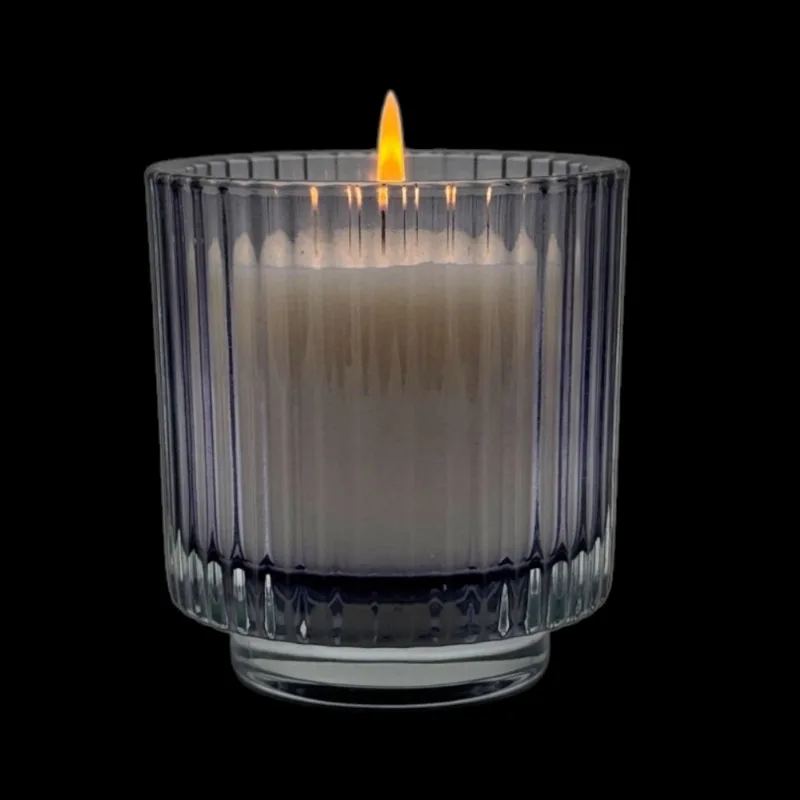 Vela Cera Vegetal Vaso Rayado Aromanza