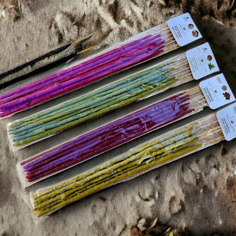Sahumerios Largos Triple Empaste Jardín x 6 Varillas