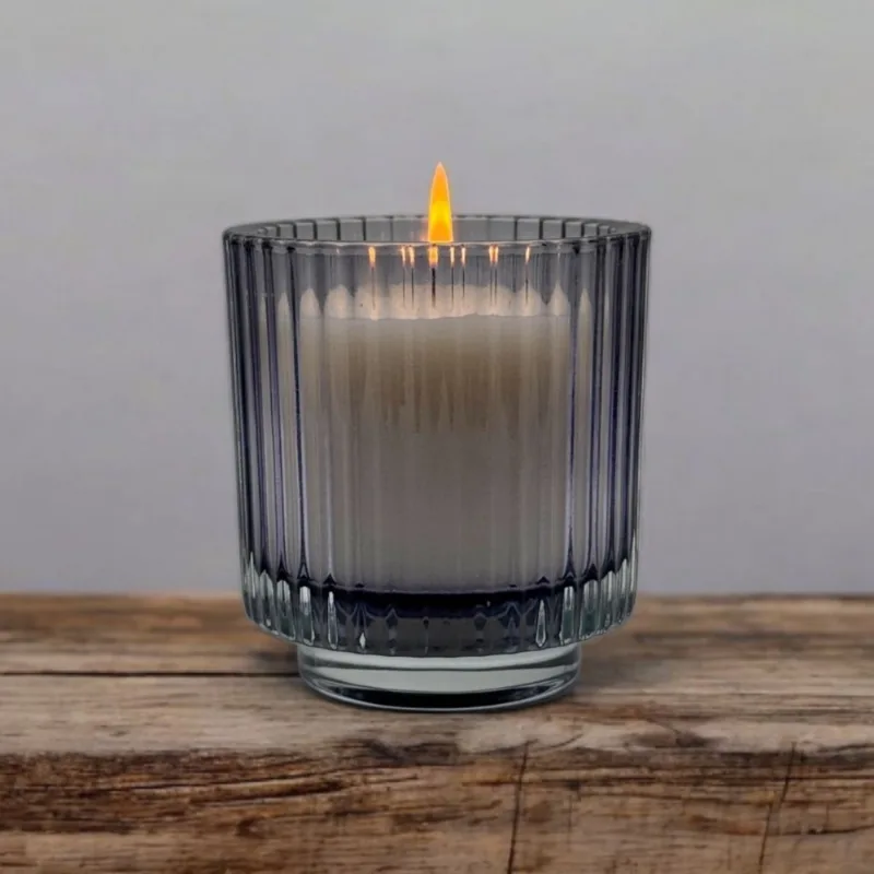 Vela Cera Vegetal Vaso Rayado Aromanza