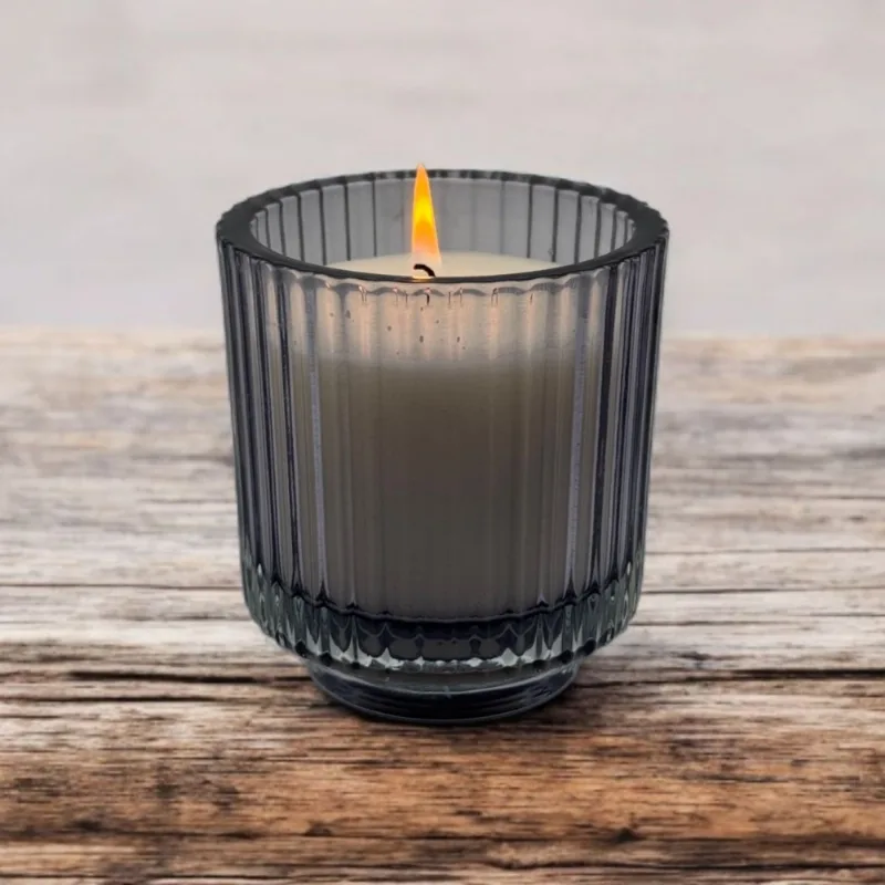 Vela Cera Vegetal Vaso Rayado Aromanza
