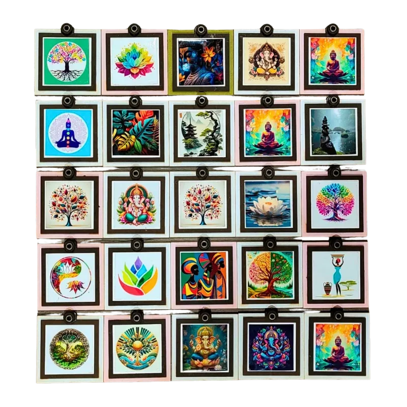 Porta Sahumerio Cuadrado con Diseños Holísticos y Decorativos