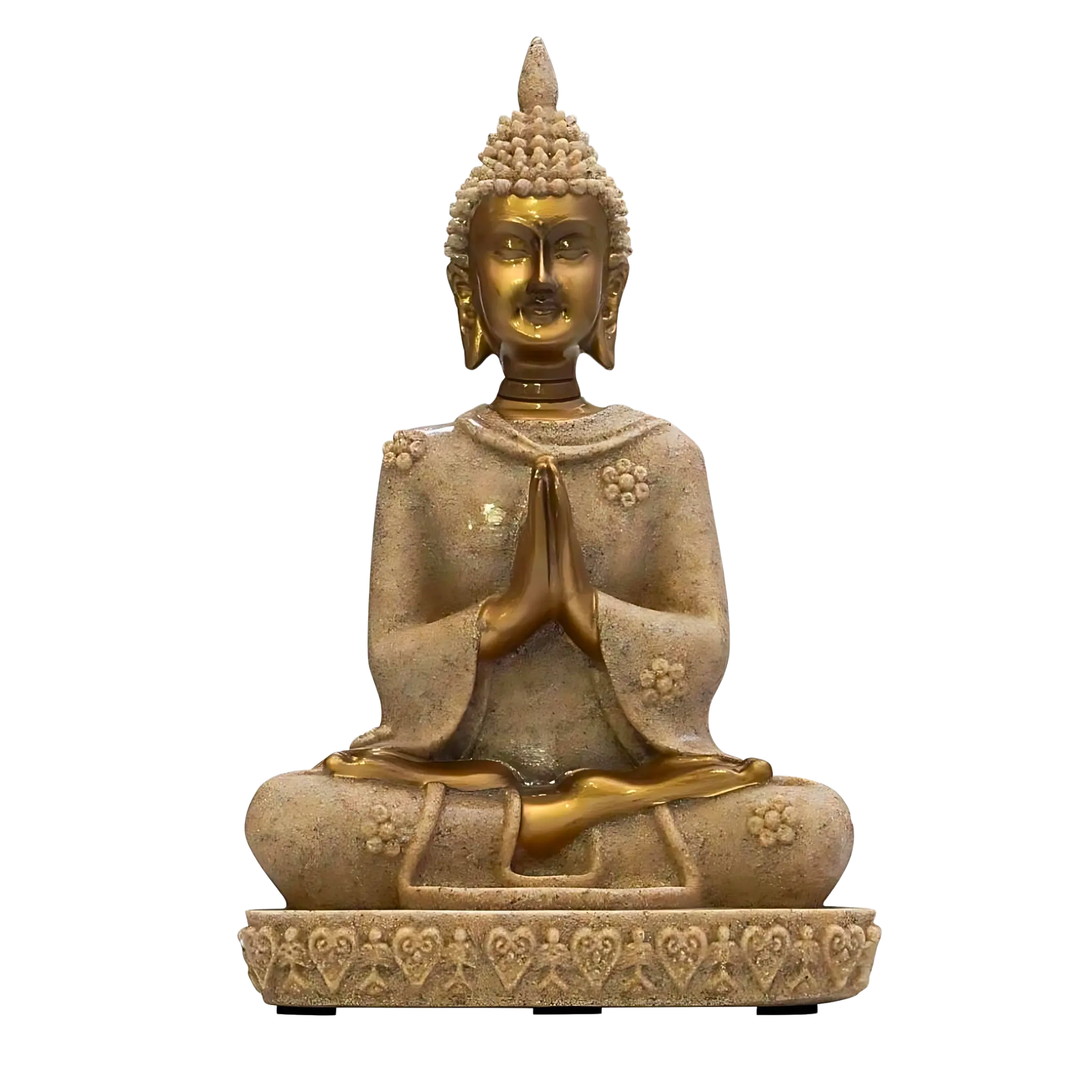 Buda Dorado Túnica Arenada 21cm