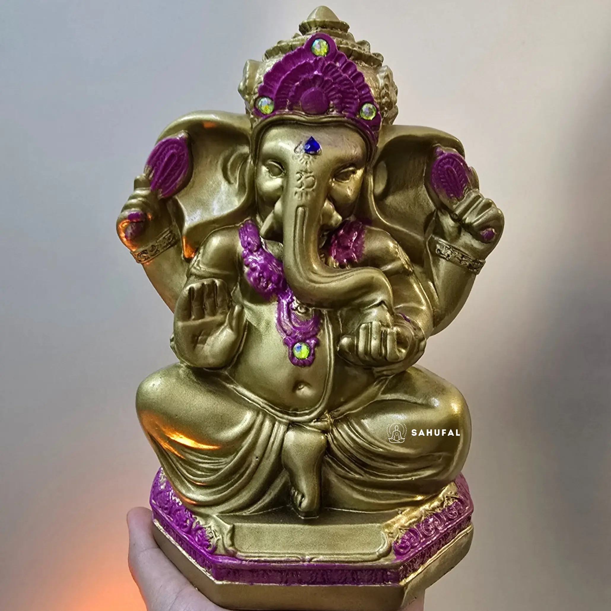 Ganesha Yeso Reforzado Pintada 22 cm