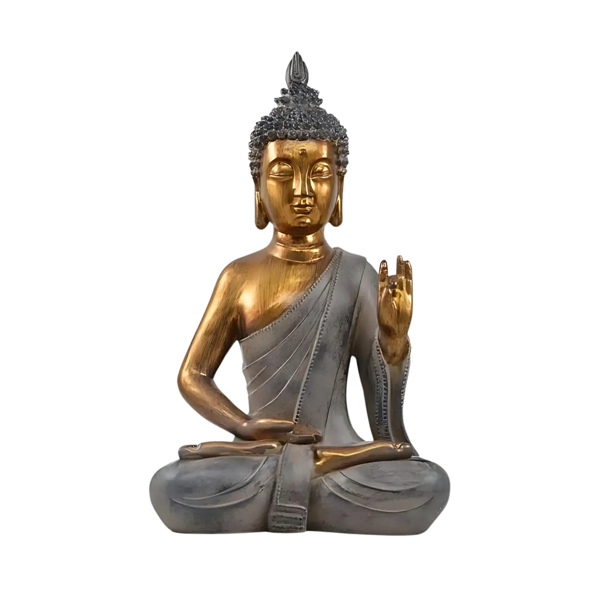 Buda Meditando Pintado con Base 31 cm