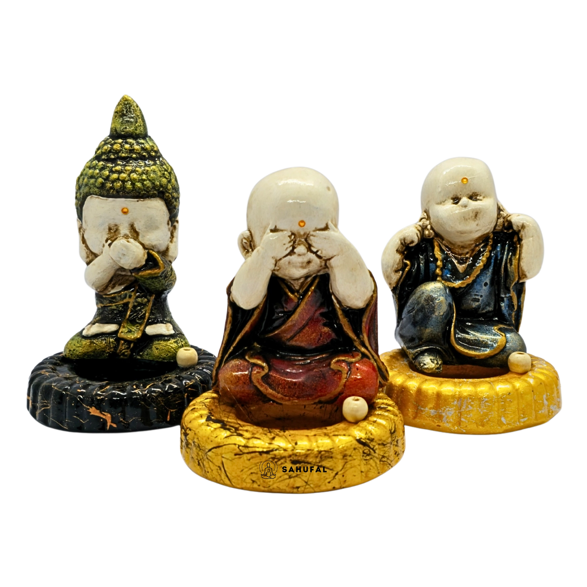 Porta Sahumerio Buda Yeso Extra Duro 14 cm
