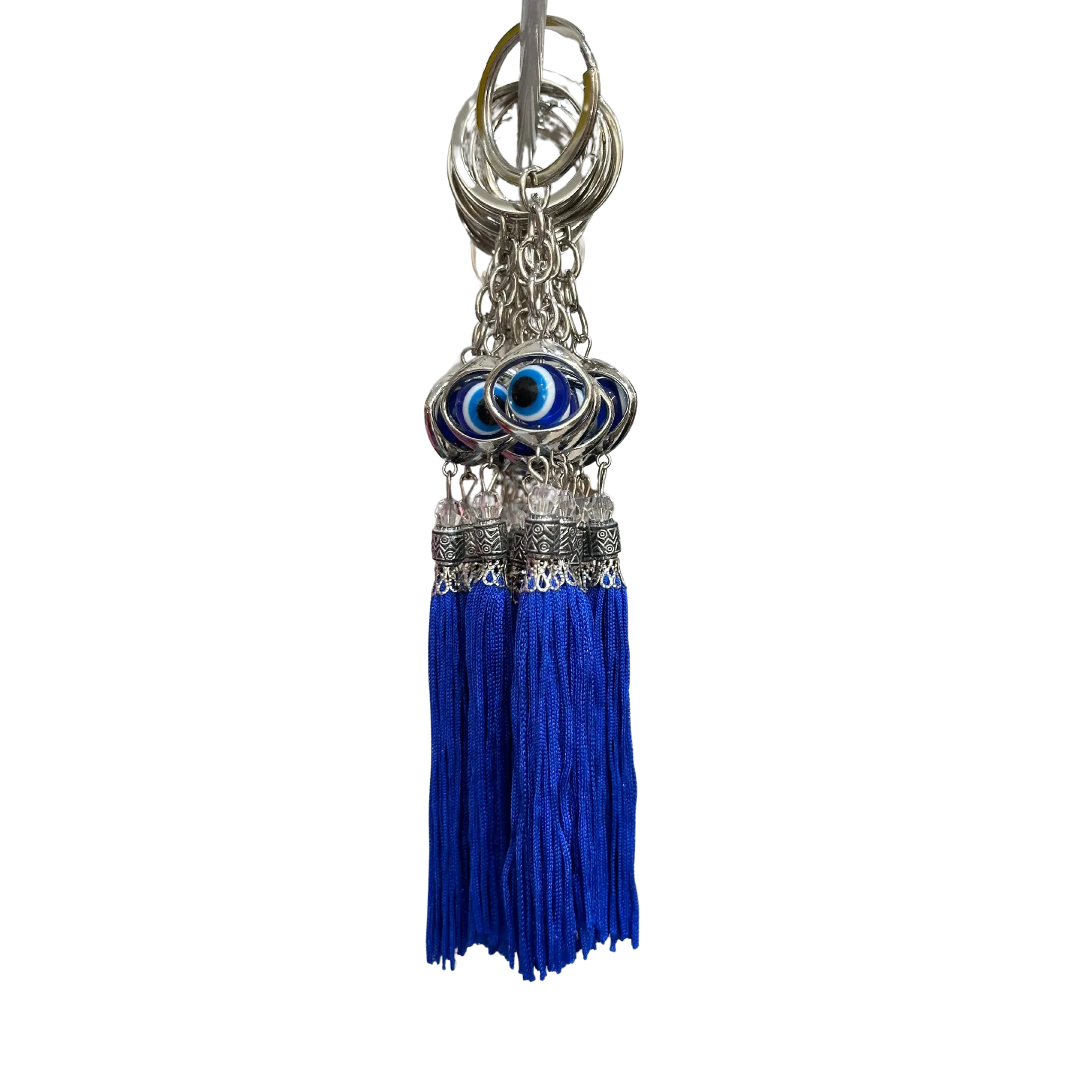 Llavero Ojo Azul con Flecos Largos