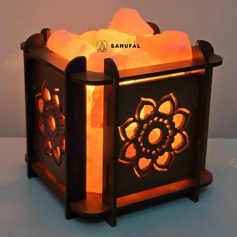 Lámpara de Sal del Himalaya Cuadrada 12 cm
