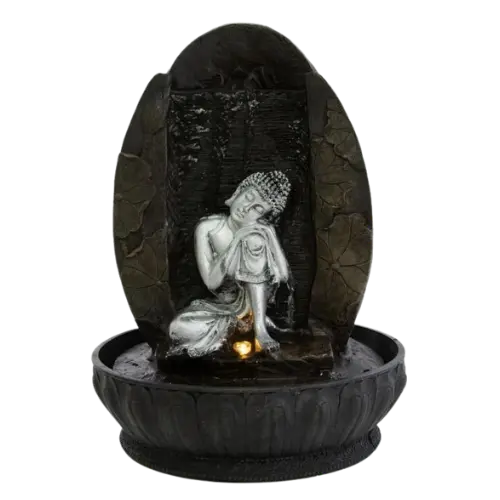 Fuente Buda con Cascada y Luz 30 cm