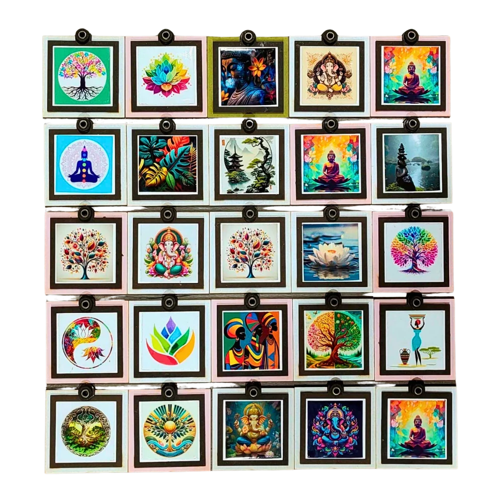 Porta Sahumerio Cuadrado con Diseños Holísticos y Decorativos
