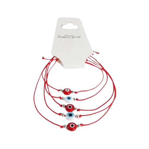 Pulsera Roja Ojo Turco Vidrio