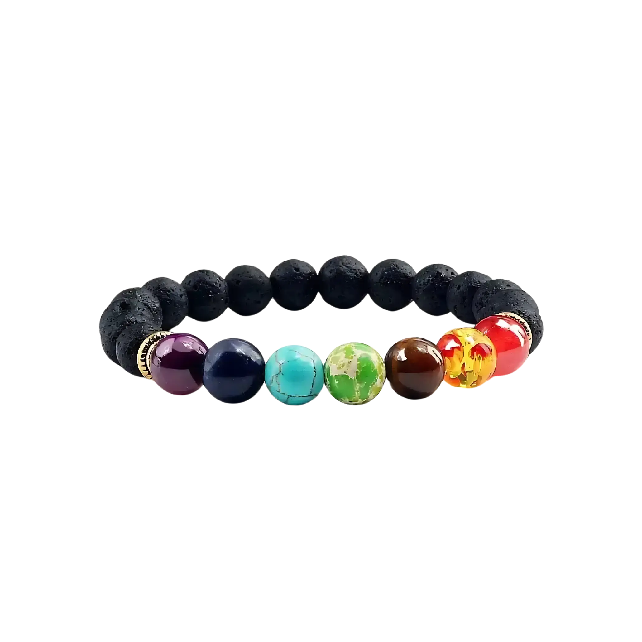 Pulsera de Piedra 7 Chakras Vulcanita