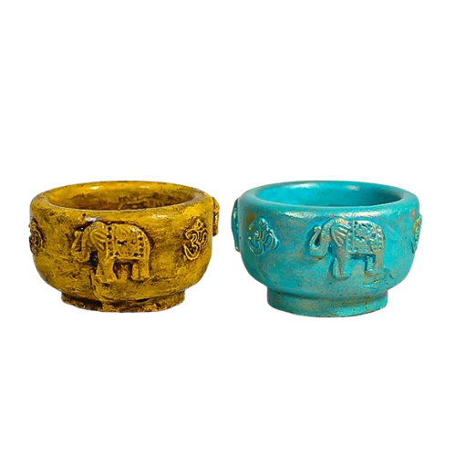 Cuenco Hindú Cemento Colores Elefante OM